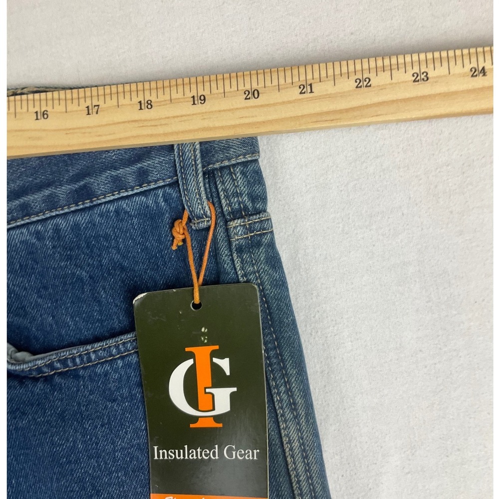 Insulated Gear Mens Jeans 40x32 (fits 40x31) Blue Fleece Lined Denim Work Pants - Picture 6 of 13